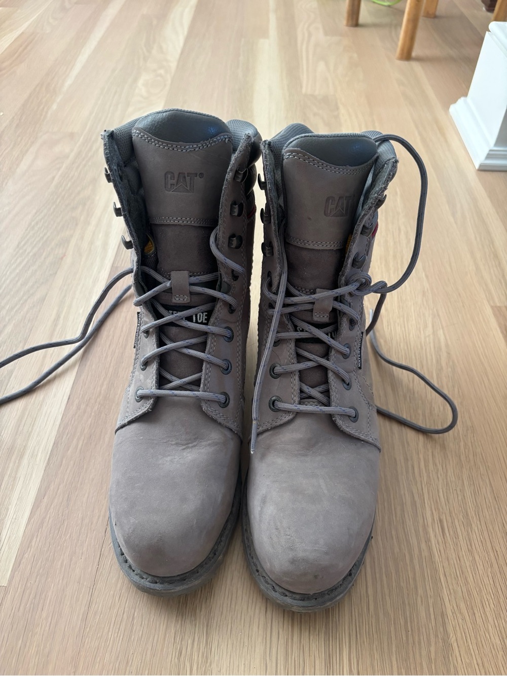 Caterpillar Gray Lace-Up Steel Toe Work Boots
